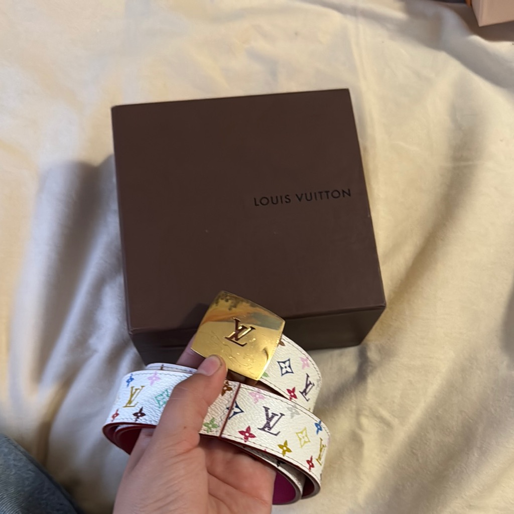 Louis Vuitton Red And Gold Belt